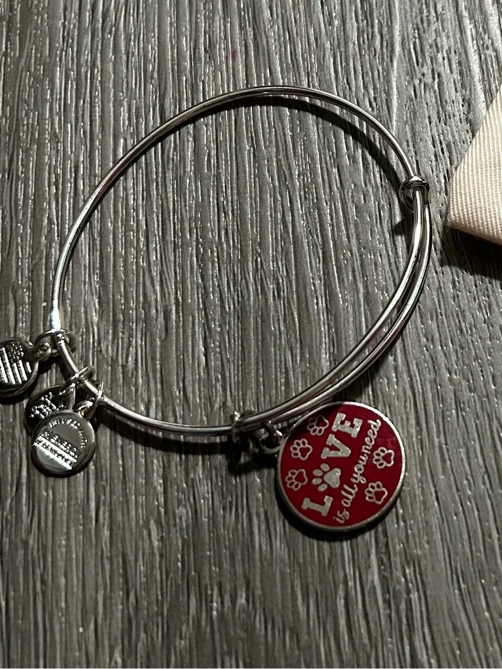 Alex & Ani Women’s Silver Bangle Bracelet 'LOVE is all you need Paw